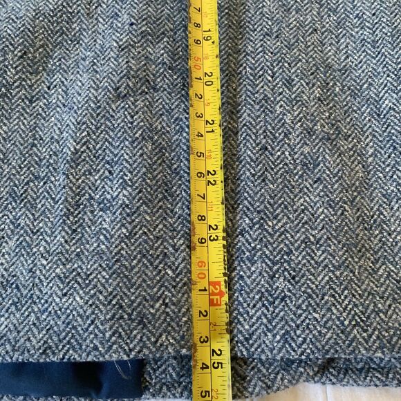 LL Bean Blue Herringbone Tweed Blazer Sz XL Wool Blend Career Classic Heritage - Picture 9 of 9